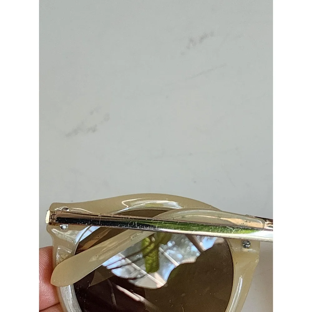 Karen Walker Harvest Sunglasses Beige Gold Round Cat Eye Frames